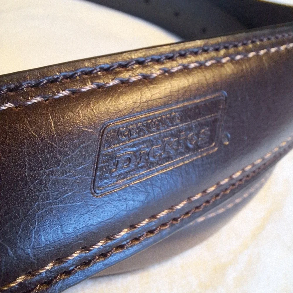 Dickies Brown Leather Lined Belt Classic Preppy Size 40